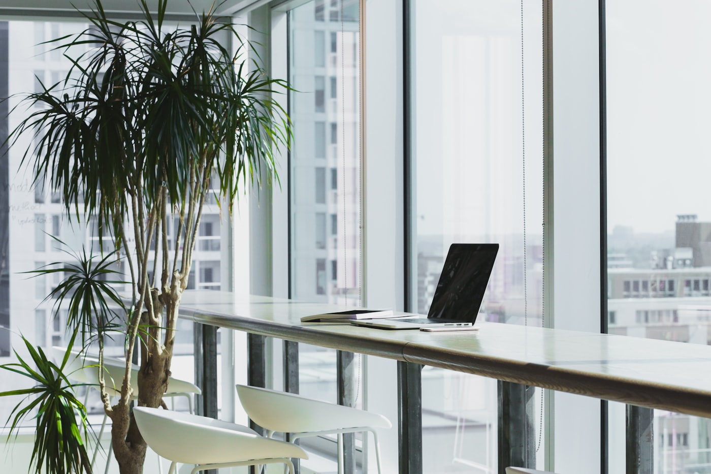 A financial services team collaborating in a bright office